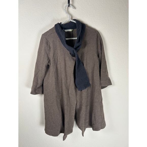 Chalet et Ceci Cardigan Women's Size Small Brown Duster Sweater Made in USA - Picture 1 of 11